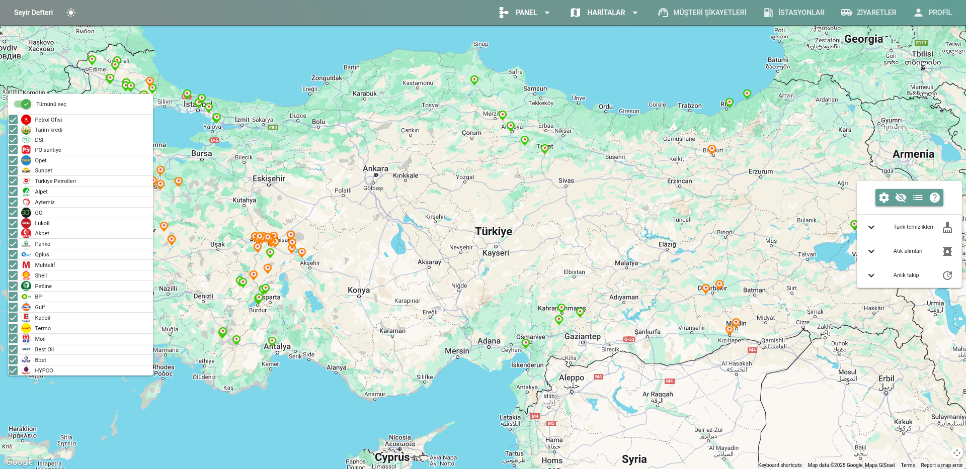 Seyir Defteri tank temizliği yönetim sistemi ekran görüntüsü 1